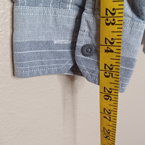 Mossimo Supply Co Men's Large Grey 100% Cotton Long Sleeve Stripe Button Shirt - Picture 8 of 9